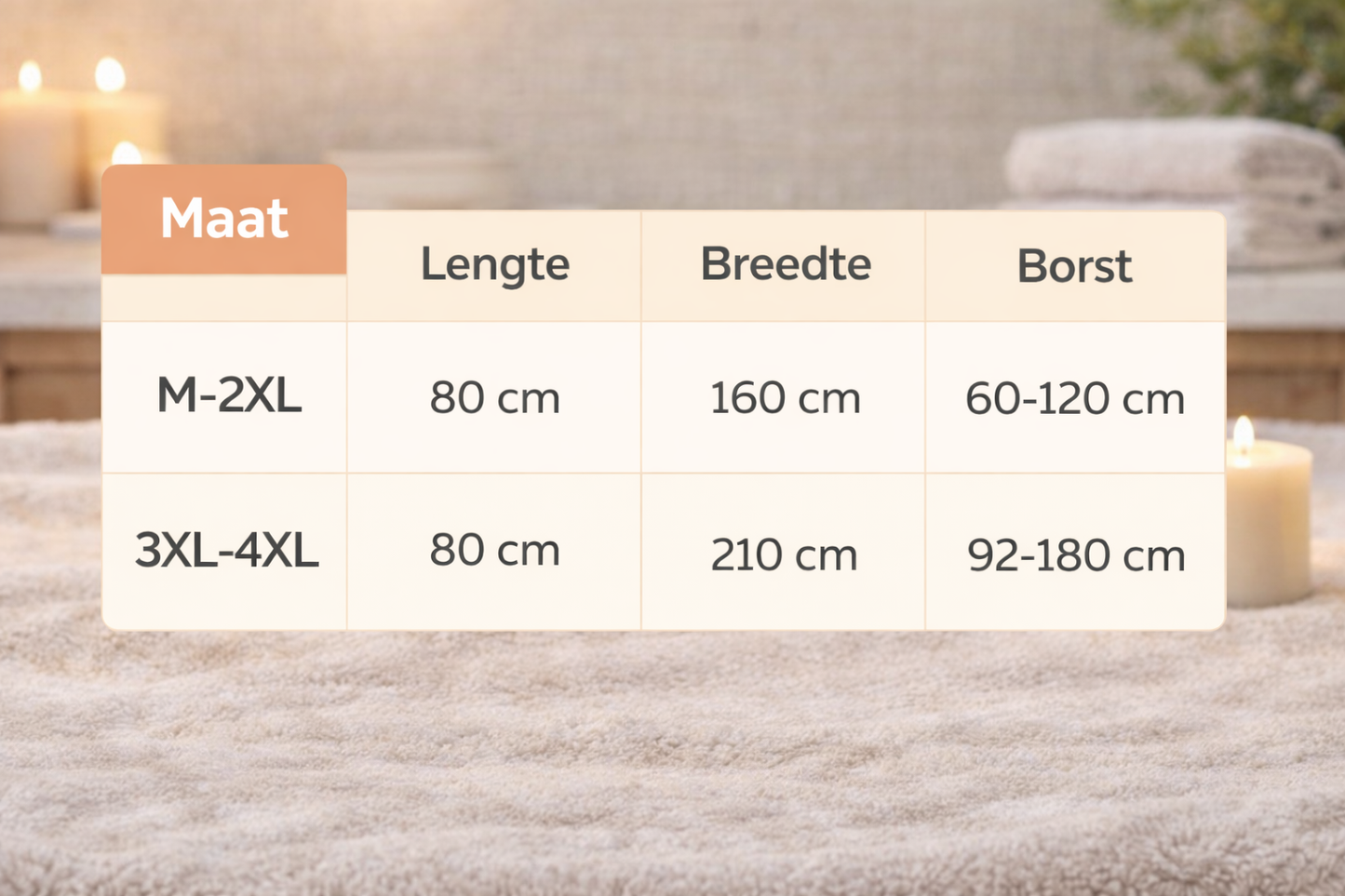 Badhanddoek grote maten met muts