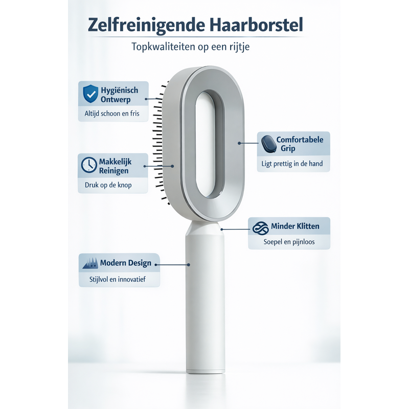 Zelfreinigende Haarborstel
