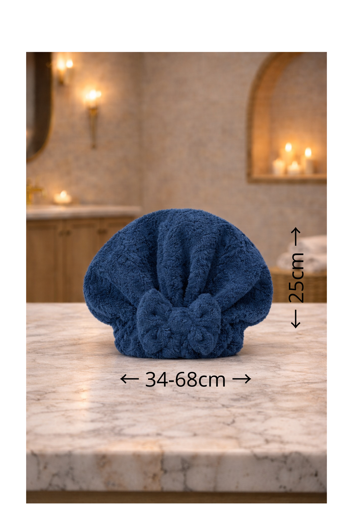 Badhanddoek grote maten met muts